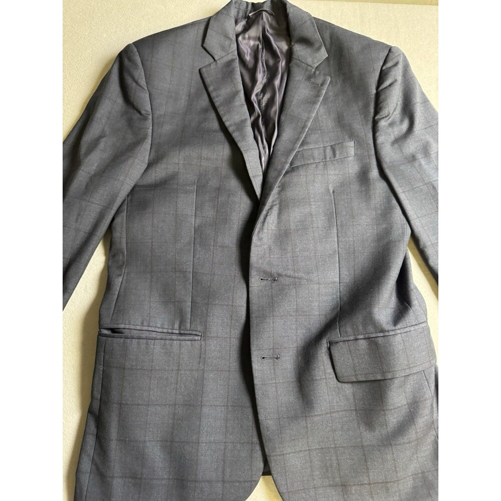 Ralph Ralph Lauren Blazer Mens 38R Gray Suit Jacket Windowpane *See Measurements